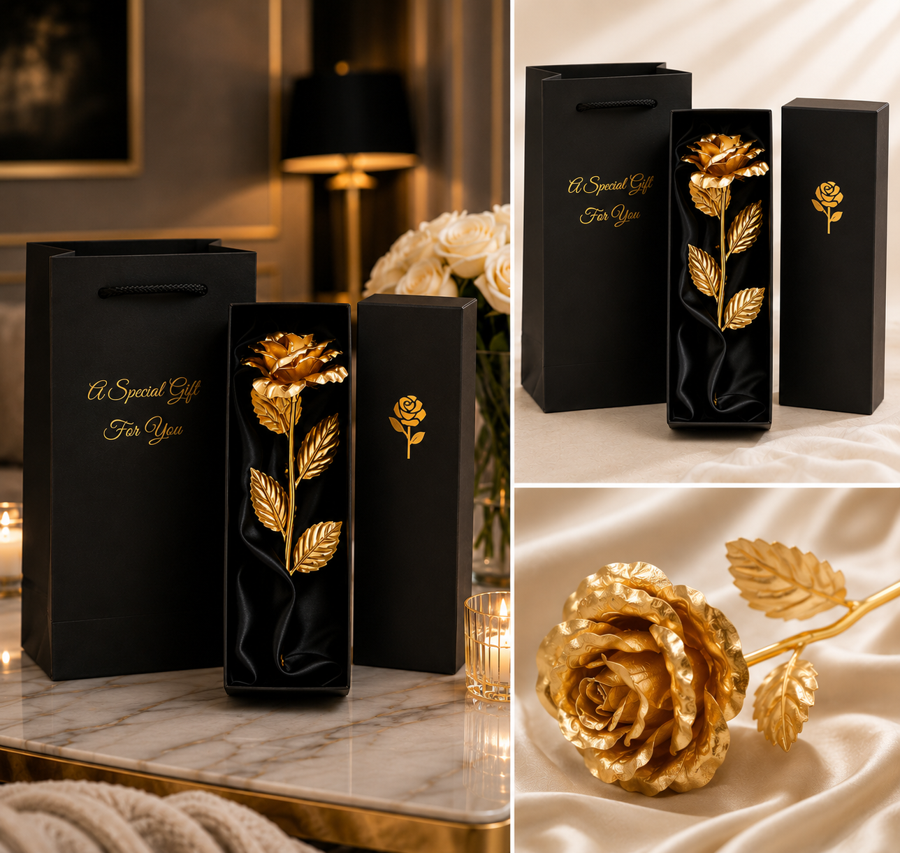 Gold Foil Roses